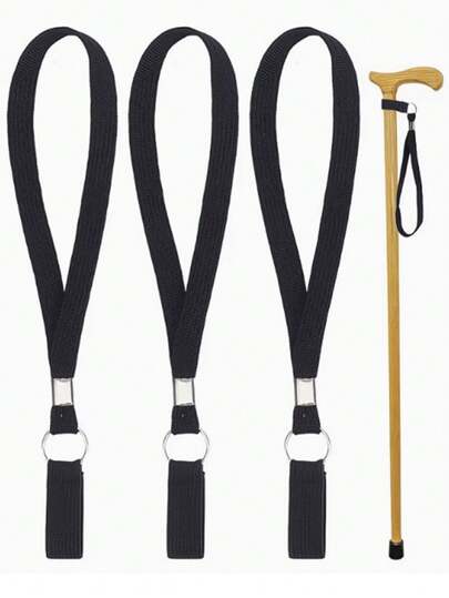 지팡이 및 워킹 스틱용 손목 스트랩, 설치 용이, 노인에게 적합, 액세서리 색상: 블랙