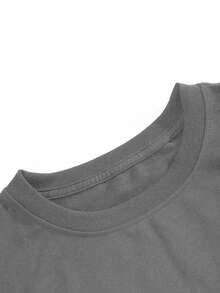 Plus Size Women T-Shirts Celebrity Graphic Printed Black T-Shirt, 100% Cotton 220g Casual Printed T-Shirt,Crew Neck Short Sleeve,For Going Out,Gift,Summer,Unisex - 灰色 - 查看 3