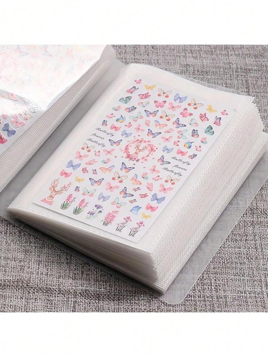 1 cuốn sổ đựng sticker móng tay dung lượng lớn: Album trống để sưu tầm, sắp xếp và trưng bày sticker móng tay, thích hợp cho kỳ nghỉ, bãi biển, phòng tắm, phòng ngủ và các dịp khác, dung lượng lớn.