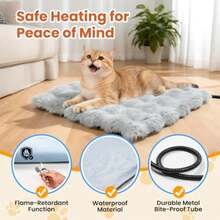 Cat Heating Pad Pet Heating Pad with Smart Thermostat 12 Temp Levels and 0-12H Timer Plush Fleece Cover with Zipper Waterproof and Chew Resistant 18x18in for Cats and Small Dogs - Pequeño 18x18 - Ver 5