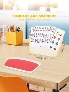 Soporte para cartas de póquer, bandeja de estante de póquer sin manos, con soporte plegable para mesa, diseño en forma de abanico de 3 capas, adecuado para juegos de cartas, fiestas de póquer y noches familiares de juegos de cartas. - Multicolor - Ver 5