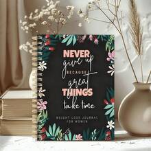 1PC A5 "My Weight Loss Journal" Cute Fitness Doodle Spiral Notebook, Comprehensive Diet & Exercise Tracker, Healthy Lifestyle Logbook For Men & Women, Perfect Personal & Office Organizer - A5 - View 1