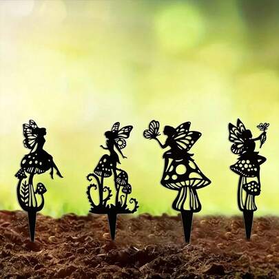 2026新款梦幻波西米亚风2D平面亚克力仙女鸟花园插牌装饰剪影，防水耐候，适用于庭院、花园、草坪、户外装饰，是园艺爱好者的绝佳礼物。