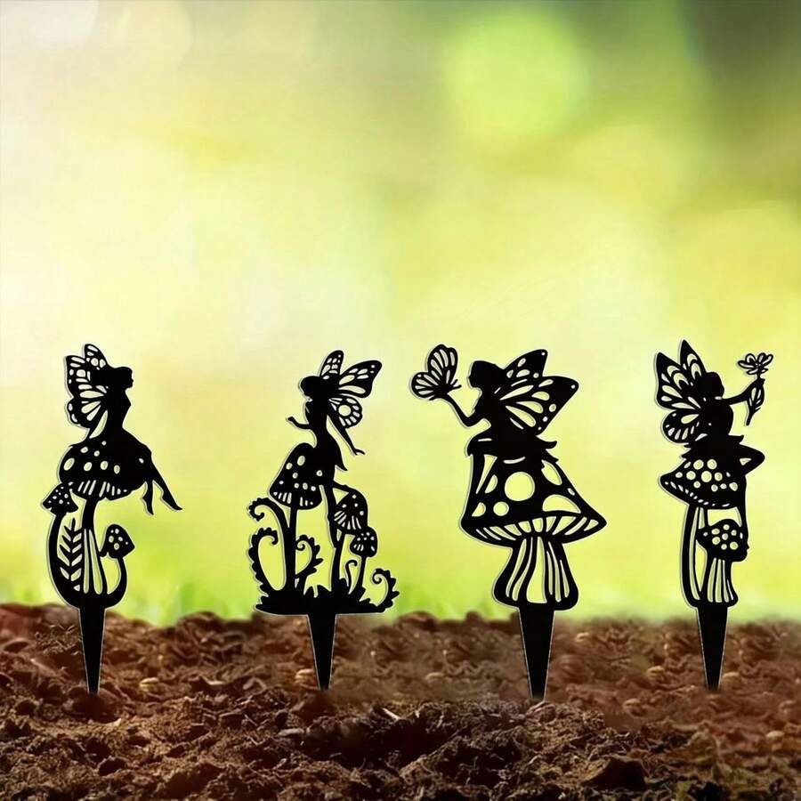 2026新款梦幻波西米亚风2D平面亚克力仙女鸟花园插牌装饰剪影，防水耐候，适用于庭院、花园、草坪、户外装饰，是园艺爱好者的绝佳礼物。 - C - 查看 1