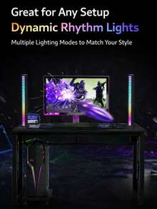 Soulpunk RGB 可充电声控灯,声控拾音器,音乐节奏灯光,创意炫彩 LED 环境灯,15 种模式,音乐同步,32 位音频频谱,适用于汽车内饰、电脑桌面、客厅、派对、调音室、录音室等场所,是送给男友、女友、男士、女士、母亲节、教师节的理想礼物。 - 多色 - 查看 9