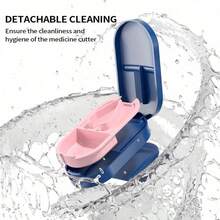 4-In-1 Pill Grinder And Dispenser, Includes Grinder And Storage Box - Portable Mini Pill Box, Suitable For Tablets/Capsules, Can Split Tablets In Half And Grind Into Powder, Ideal Home Medication Solution, Practical And Portable Pill Grinder. - Multicolor - View 5