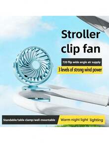 VIXILITOP 4-In-1 Portable Mini Electric Fan. With Lighting, Clip-On/Desk/Handheld Styles. USB Powered, 3-Speed Adjustable, Long Battery Life, Lightweight & Compact. Suitable For Desk, Handheld And Various Scenarios. An Indispensable Cooling Device For Summer Travel. - Multicolor - View 3