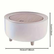 2L Capacity Mini Trash Can With Lid, Compact Plastic Desktop Garbage Bin For Desk Office Coffee Bar Makeup Vanity Bedroom Kitchen Nightstand, Pedal-Operated Elevated Tabletop Waste Collector, Stylish Modern Home Organization Storage Solution White - Xiaoyuan - View 12
