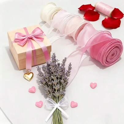 10Yard Transparent Organza Ribbon, Multiple Exquisite Ribbon Colors Available, Holiday Gift Packaging, Wedding Decoration, Hair Additions, Luxurious Bouquets, Cake Decoration, And Handicrafts Used For Gift Wrapping, Baking Border Decoration, Satin Handmade Bows