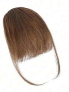 Handmade Seamless Knitted Bangs Topper, Fluffy Invisible Hair Extension, Natural Elegant Bangs Hairpiece, Clip-On Fluffy Gray Hair Topper, Claw Clips - Multicolor - View 5