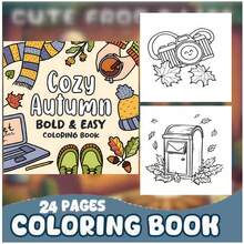 1 Book Warm Autumn Coloring Book 24 Sheets (120gsm Thick Paper) Upgraded Deluxe Edition (Suitable For Easter, Thanksgiving, Christmas, New Year And Valentine's Day Gifts) - Single Piece - View 5