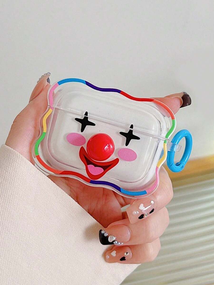 1个波浪形趣味小丑耳机套，兼容苹果1/2蓝牙耳机，卡通创意3/4/Pro2 - 彩色 - 查看 1