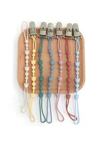 1 件装婴儿奶嘴带，可爱熊款，一体式设计，牙胶玩具带，坚固而灵活，婴儿车，婴儿床配件带，必备旅行带，婴儿礼物， - 多色 - 查看 2