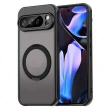 Ốp lưng điện thoại cao cấp, mềm mại như da, có chân đế dành cho Pixel 6, 7, 8, 9 Pro, 9A, 10, 10 Pro XL, 10A - màu đen - Xem 2