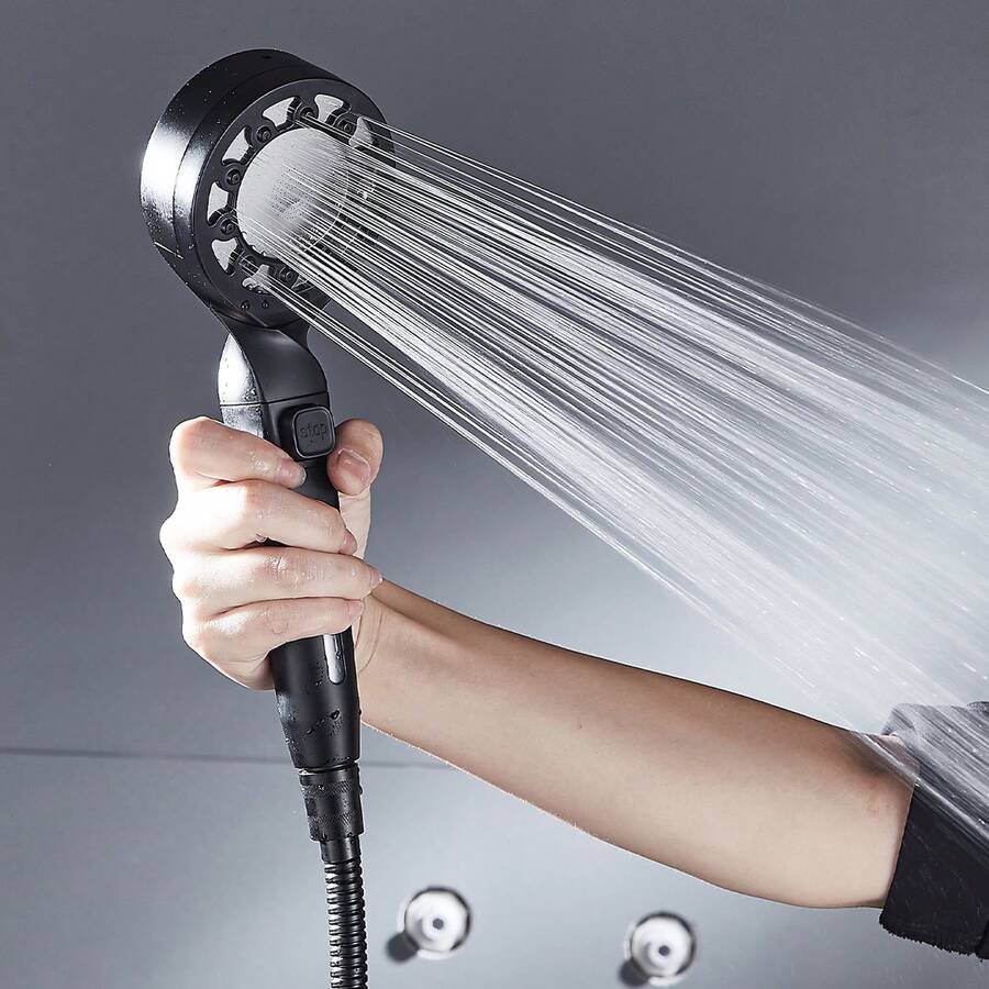 Đầu vòi sen cao áp 5 tốc độ được nâng cấp với chức năng dừng một chạm, 5 chế độ phun điều chỉnh, vòi phun cầm tay đa chức năng, dùng để thay thế vòi sen phòng tắm cũ.