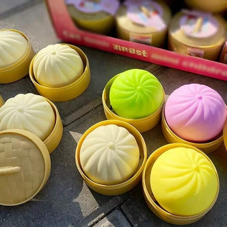 1/5个彩色挤压减压玩具,有助于缓解焦虑、提高注意力,适合作为生日礼物、派对礼品、最佳礼物、节日礼物、圣诞袜填充物、派对赠品和恶搞礼物!(不含笼子) - 彩色 - 查看 1