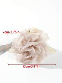 1个波西米亚风网纱山茶花发夹，甜美多功能发饰，新款雪纺发夹 - 彩色 - 查看 6