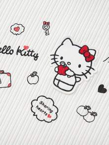 Balabala Girls' Ribbed Short Sleeve Graphic T-Shirt With Cold Shoulder & Bow Detail; Summer Cute Casual Top - Original White - View 4