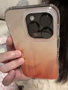 Luxury Leopard Print Seashell Texture Phone Case, Suitable For IPhone 17 Pro Max, 17 Pro, 17 Air, 17, 16, 15, 14 Plus, 13, 12 Pro Max, 11, Fashionable Shock-Resistant Back Cover - Gradient Orange - View 2