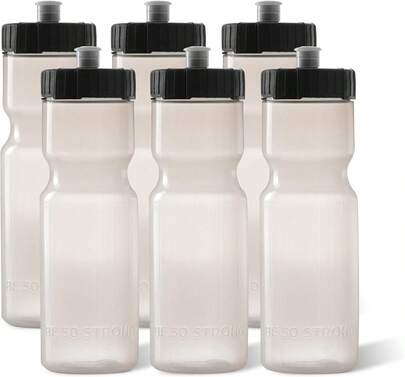 50 botellas de agua deportivas resistentes botellas de pl stico reutilizables de 650 ml 22 oz sin con tapa abatible fabricadas en ee uu aptas para lavavajillas bandeja superior compatibles con la