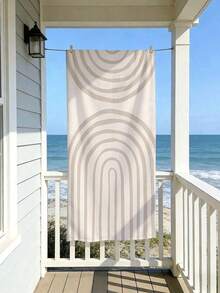 1 Stück Morandi Ultraleichtes Schnelltrocknende Strandtuch - Sandresistent, rutschfest, hochabsorbierendes Mikrofaser, geeignet für Camping, Schwimmen und Strandpartys - modernes beige gestreiftes Design, geeignet für alle Jahreszeiten, perfektes Geschenk für Urlaub oder Geburtstag, Strandessential | Modisches Schwimm-Handtuch | Ultraleichter Stoff - Mehrfarbig - Übersicht 4