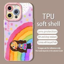 Evelyn, niña arcoíris, colorida y alegre, con chispas de colores.funda de teléfono Fundas compatibles con ,Apple,VIVO,OPPO,,, y Honor.Fabricadas en silicona TPU,ofrecen protección contra golpes y caídas. - Blanco - Ver 5