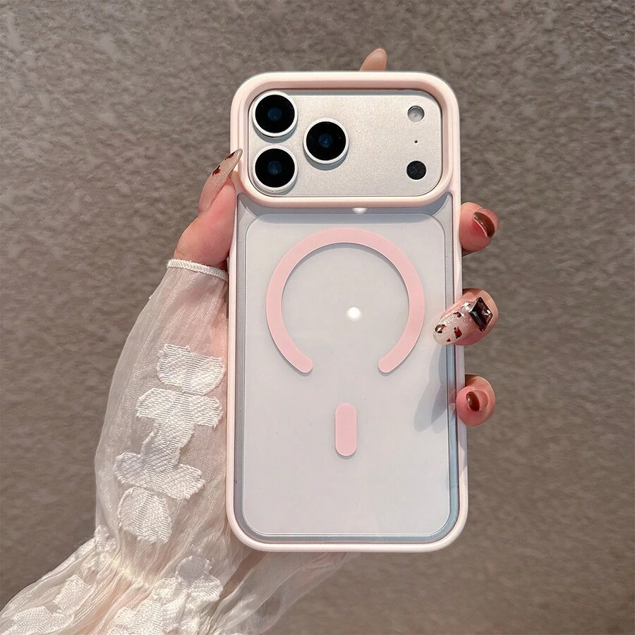 Ốp lưng điện thoại từ tính bằng acrylic trong suốt màu hồng tối giản, tương thích với iPhone 17 Pro Max/17 Pro/17/16 Pro Max/16/16 Pro/16 Plus/15/15 Pro Max/15 Pro/15 Plus/11/12/13/14 Pro Max/12 Pro/12 Pro Max/13 Pro/13 Pro Max/7 Plus/14 Pro/14 Pro Max Hard Shell