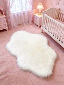 Alfombra de área de estilo shag con nubes blancas gruesas, alfombra esponjosa, alfombra suave, alfombra de otoño/invierno, alfombra decorativa, decoración de dormitorio, alfombra pequeña, alfombra de sala de estar, alfombra para exteriores, alfombra lavable, regalo del Día de la Madre - Blanco - Ver 4
