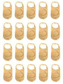 chuanwa（2） 1/5/10双夏季女士冰丝薄款超浅口鞋垫隐形防掉跟半脚船袜 - 彩色 - 查看 14