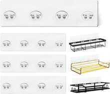 KaiwayInno 4 Pack Shower Caddy Adhesive Replacement, Strong Shower Shelf Adhesive Hooks For Corner Shelf Basket, Bathroom Rack, Kitchen Rack And Soap Holder - ColorA - 查看 1