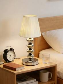 1pc USB Powered High-Quality Metal Retro Desk Lamp, Suitable For Bedside, Hostel, Dining Room, Camping, Minimalist Warm Light Atmosphere Lamp - Silver - View 2