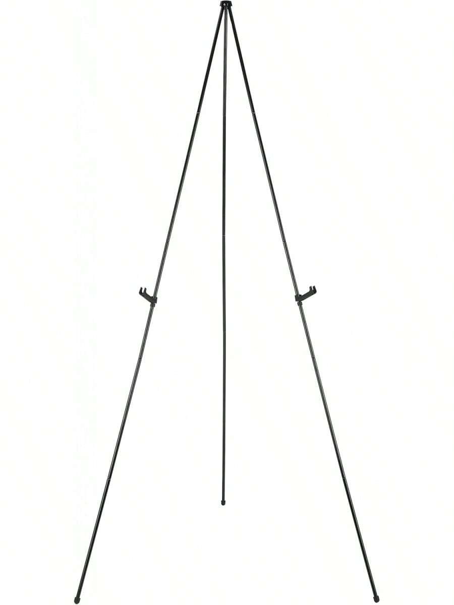 Easel Display Stand, Instant Floor Poster, Lightweight, Collapsible, Portable With Tripod Base, Black Steel (Supports 5 Pounds),  Display Solution - 1 - 查看 1