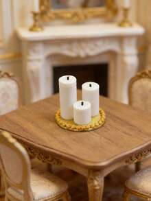 Plastic Decorative Candles, Model House Tabletop Decor, Mini Candles, Candle Holder Tray Model, Micro Scene Ornament - Candle Set - View 7
