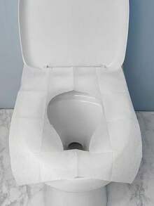 Bộ 21 miếng bọc bồn cầu dùng một lần, bằng giấy, dành cho người lớn, unisex, đồ dùng thiết yếu khi đi du lịch - máy bay, cắm trại, phụ kiện du lịch. - trắng - Xem 6