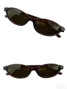 1 Pair New Retro Oval Small Frame Fashion Glasses, Suitable For Women. This High-End And Stylish Model Is Perfect For Street Photography. This Is A Classic Glasses, Also An Ideal Beach Accessory For Ladies. - Multicolor - View 9