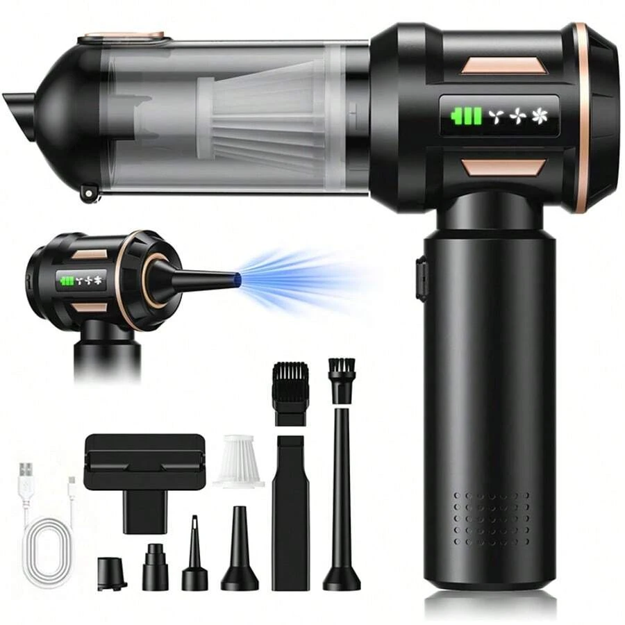 Handheld Vacuum Cleaner, 3-Speed Adjustable, USB Rechargeable, Modern Vacuum Cleaner Design | Plastic Body, Suitable For Car, Home, Sofa, Keyboard And Pet Hair Cleaning