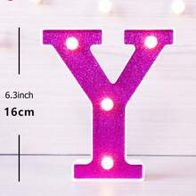1件 16cm 紫色發光字母燈，家居裝飾 LED 字母燈，室內房間裝飾，婚禮求婚裝飾，生日派對裝飾字母燈牌 - 紫色 - 查看 23