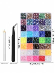 16000Pcs 40 Colors Resin Rhinestones, Multi-Color 3mm Flatback Diamond Art Diamonds, Diamond Art Diamond Craft Pack For Nail Art, DIY Crafts, Book Decoration, And Makeup Nails - Multicolor - View 7