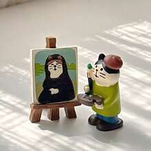 Hot-Selling Unique Painter Resin Artist Cat Statue With A Miniature Painting Easel - 1件畫架 - 查看 5