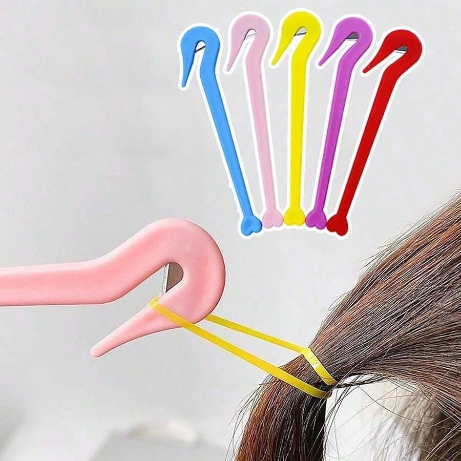 1pc Elastic Hair Tie Remover Tool, Disposable Rubber Band Disassembler, Hair Tie Removal Tool, Styling Accessory To Prevent Hair Pulling And Scalp Damage - Multicolor - View 1