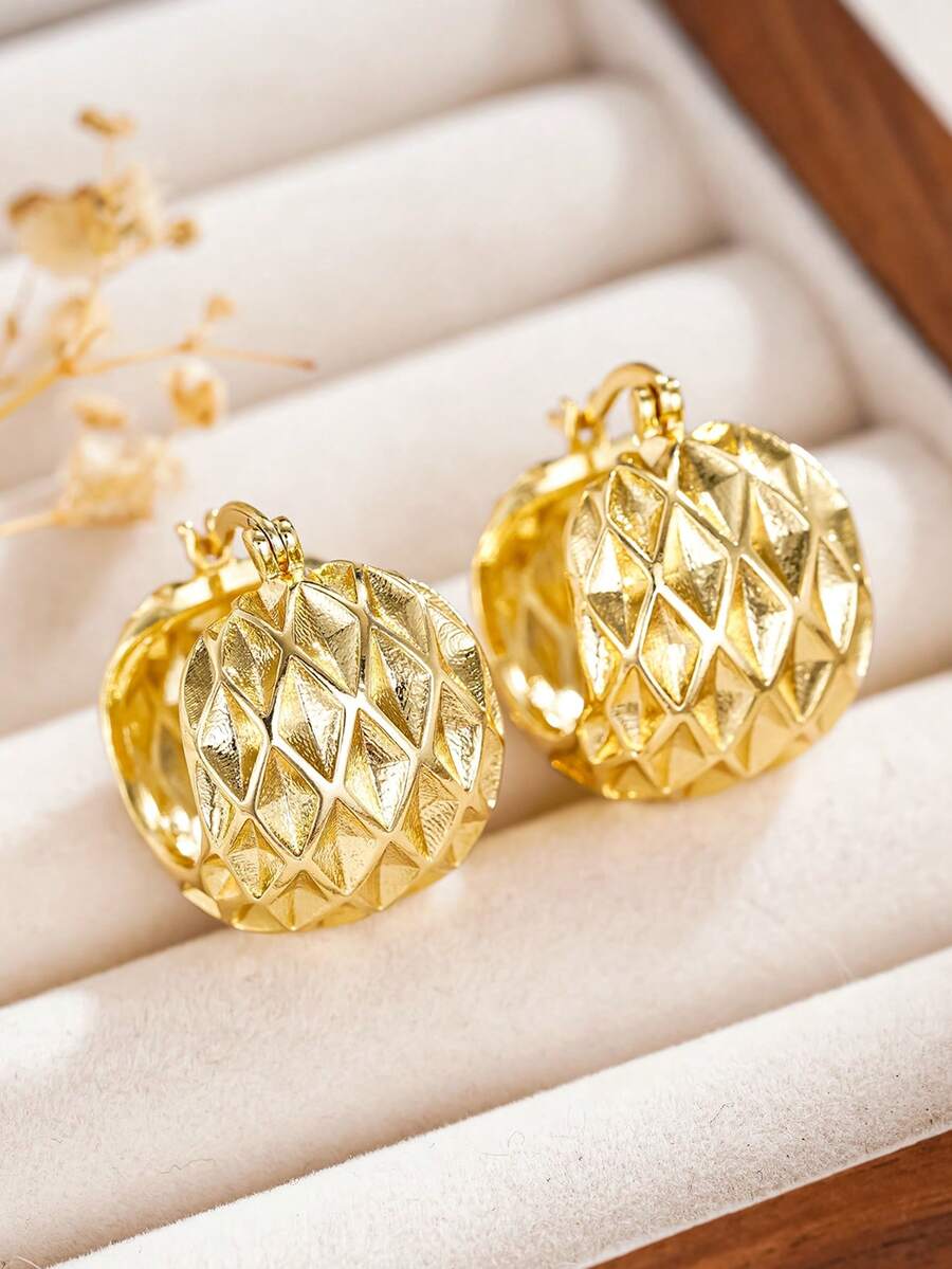 1 Pair Romantic Hoop Earrings For Women For Wedding Anniversary Engagement Party Jewelry Valentine's Day Gift - 1# - View 1