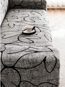 一套简约印花沙发套和配套靠垫套，现代简约弹力透气牛奶丝全包覆式沙发套，适用于客厅，四季皆宜 - 彩色 - 查看 2