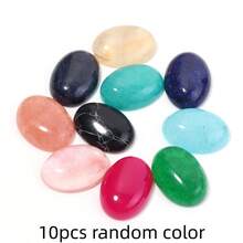 5-10pcs Assorted Oval Semi-Precious Glass Stones, Polished Finish, Jewelry Making & Home Decor Accents, Multicolor - Randomly Mix Colors - View 14