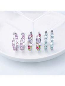 1 Pair 925 Sterling Silver Dragonfly Earrings With Blue Zirconia Stone, Elegant Vintage Design, Suitable For Daily Wear, Parties, Vacations, Also A Perfect Gift For Christmas, Halloween, Valentine's Day, Birthday And Other Holidays, Comes With Gift Box - Gold - View 4