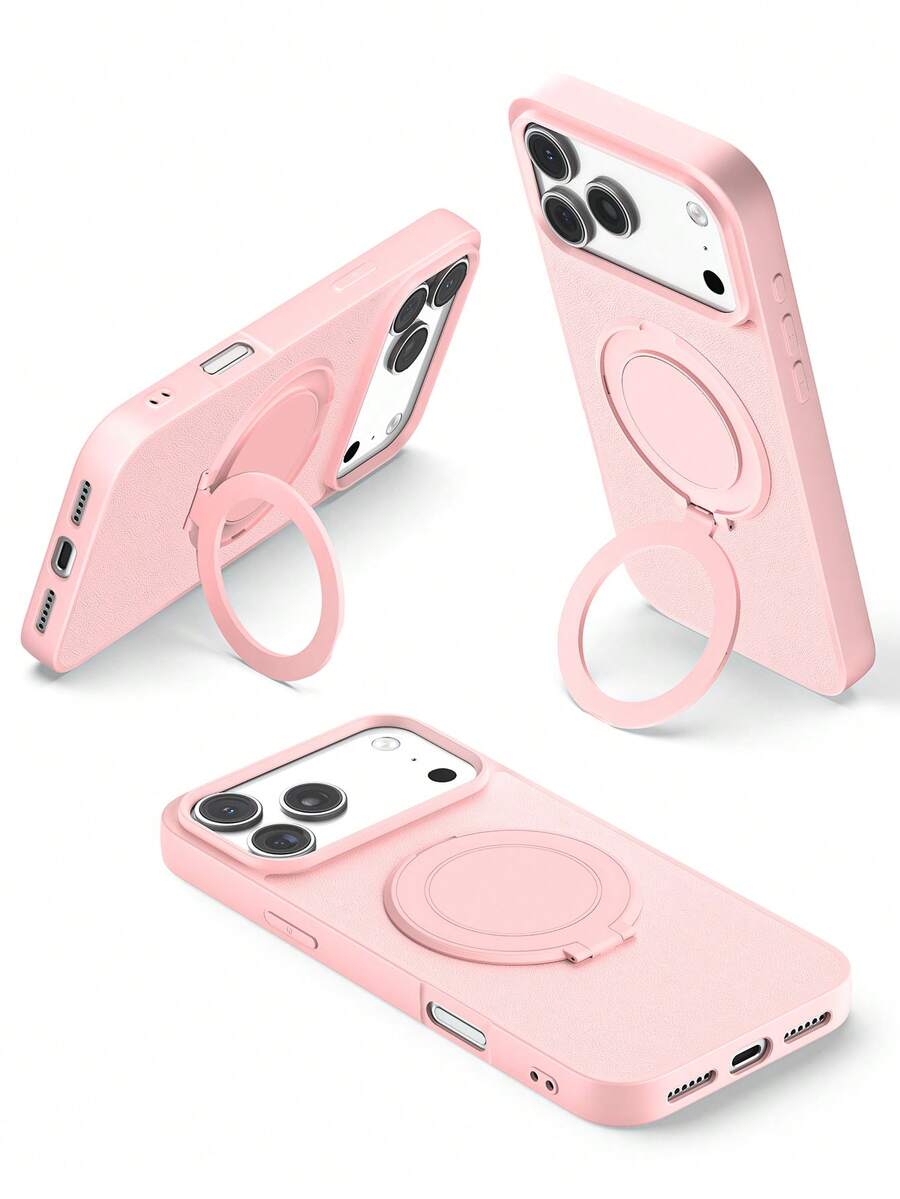 Ốp điện thoại bằng nhựa cứng màu hồng trơn có chân đế, tương thích với iPhone 13/11 6.1 inch, cũng tương thích với iPhone 16, 15, 14, 13, 12, 11 Pro/Max/Mini, được làm từ nhựa cứng với chân đế và vòng giữ, có khả năng chống sốc. Cũng có sẵn: Ốp 16 Pro Max, Ốp gập có chân đế cho Galaxy S25 Ultra, Ốp xoay 360° có chân đế cho 17 Pro Max, và Ốp siêu mỏng 11, quà tặng mùa xuân, phiên bản quốc tế, không phải phiên bản nội địa, quà tặng lễ Phục sinh, kỷ niệm.