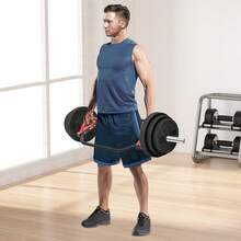 Weightlifting Bar, Hex Bar, Dumbbell Bar - Red - View 8