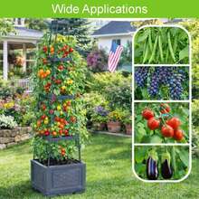 Osgevei 2PCS Raised Garden Bed Rolling Tomato Planter With Trellis, 57" Self-Watering Tomato Cage Planters Box For Climbing Plants Vegetable Flower Patio Garden Balcony Outdoor &Amp; Indoor (With Wheels) - 2 Pack With Wheels 4 Tiered - View 5