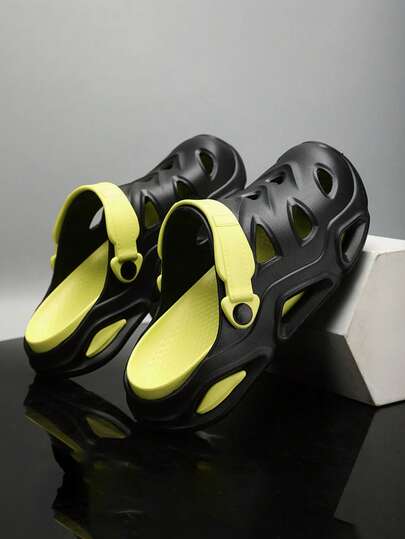 Sandalias ligeras y transpirables de EVA hueca, con correa ajustable, adecuadas para la playa, el trayecto, primavera/verano, pantuflas unisex para uso interior y exterior, estilo de pareja