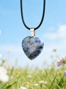 1/40/100pcs Various Natural & Synthetic Crystal Heart Pendant Necklaces - Multicolor - View 21