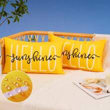 2Pcs Outdoor Pillow Covers ,18x18 Inch/12*20Inch  Hello Sunshine Decor Yellow Waterproof Summer Outdoor Waterproof Pillow Covers Decor For Patio Funiture Garden Sofa Couch - Yellow - View 11